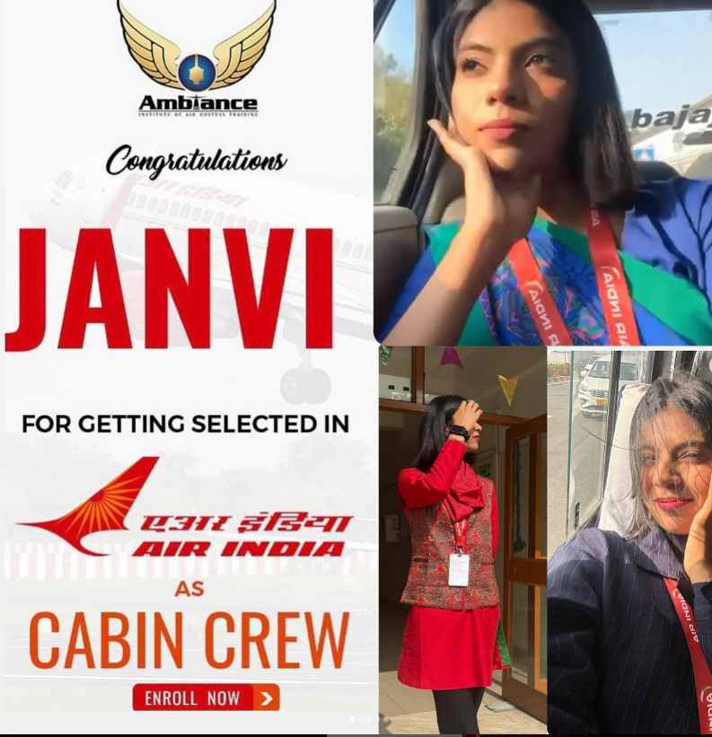Our Ambiance fly student is rocking at AIR INDIA World as a CABIN CREW