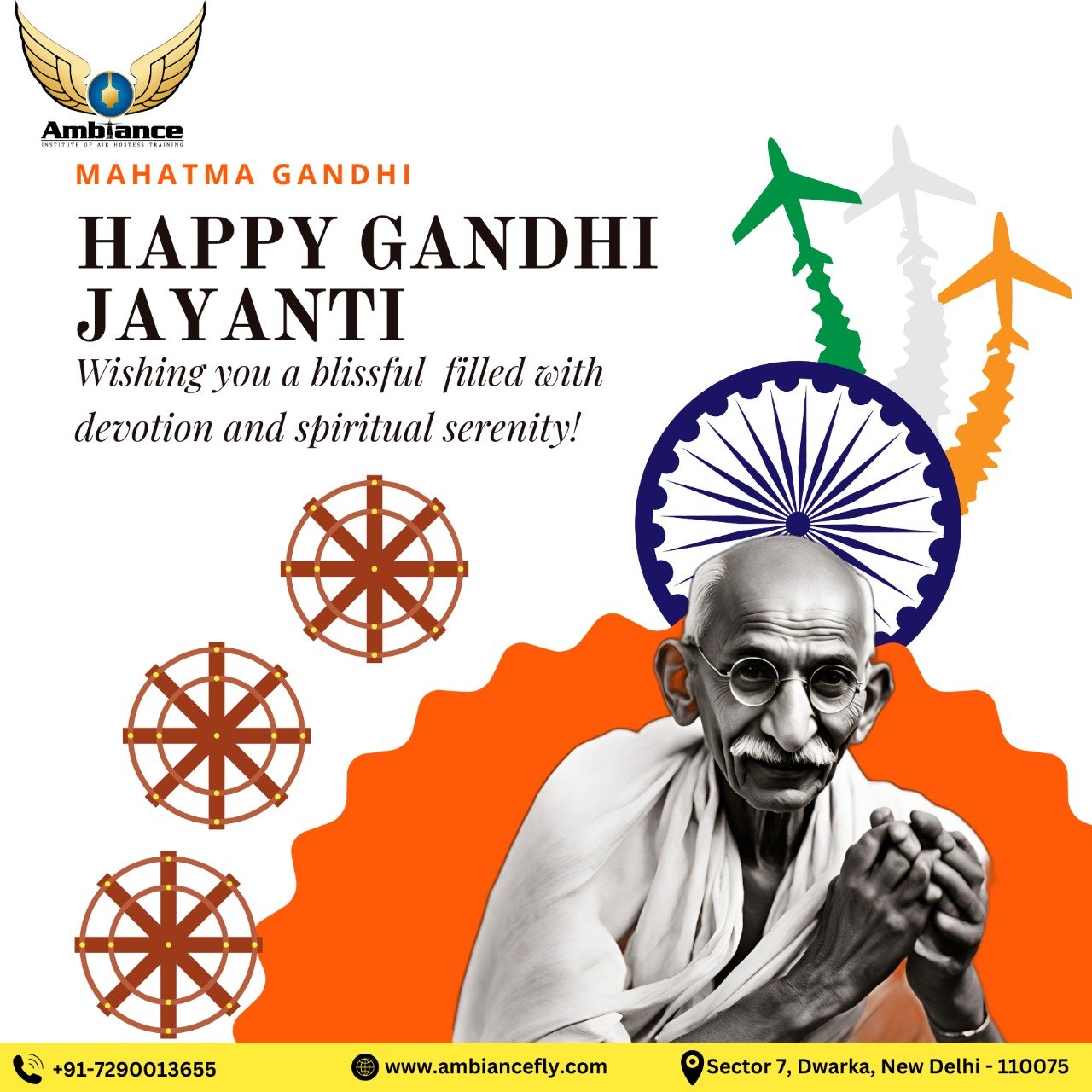 Happy Gandhi Jayanti - Ambiance Fly