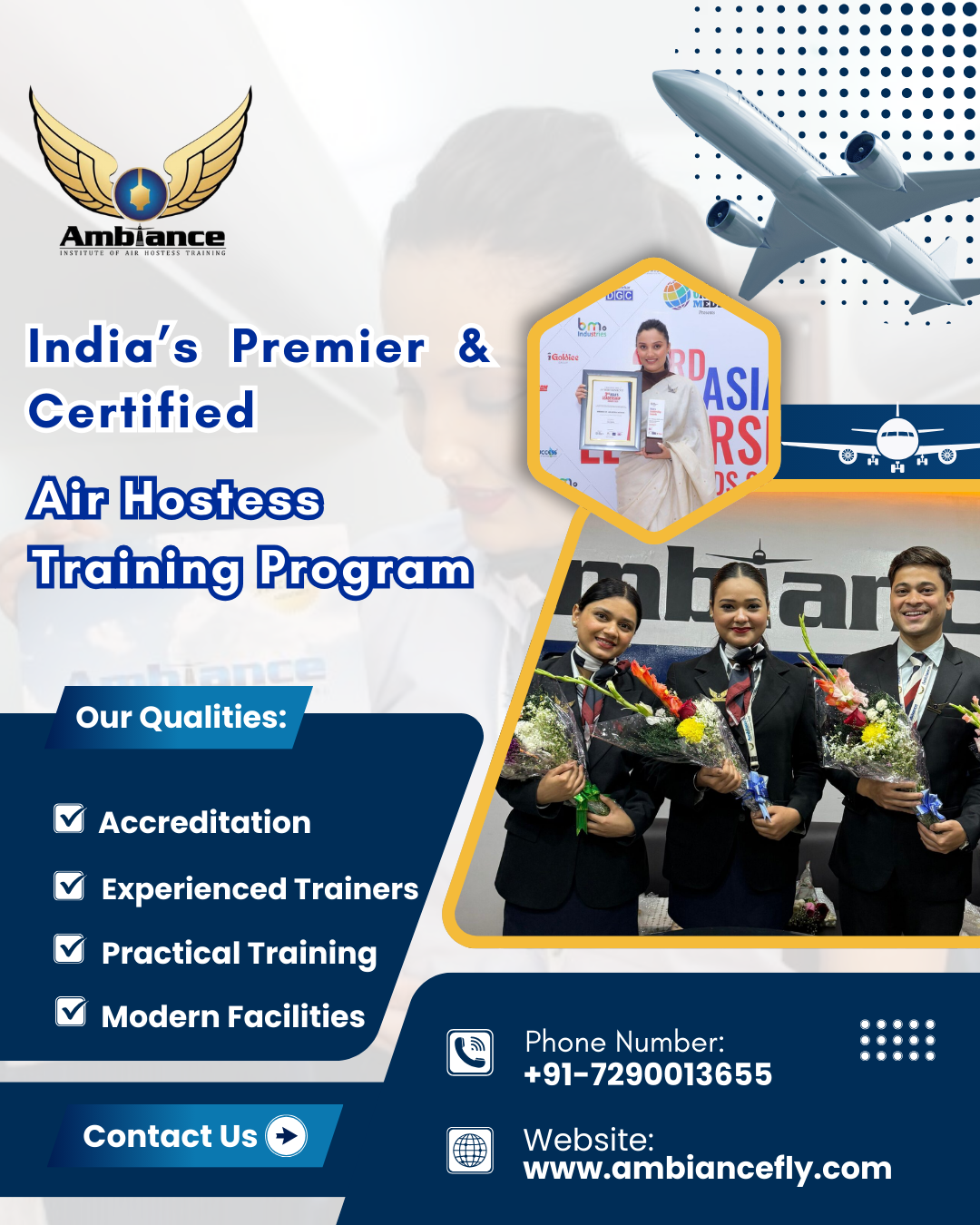 India’s Premier & Certified Air Hostess Training Program